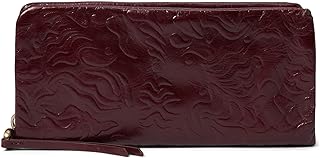 HOBO Eliza Wallet For Women - Grain Leather Construction With Print-Lined Interior, Compact and Handy Wallet Merlot One Size One Size