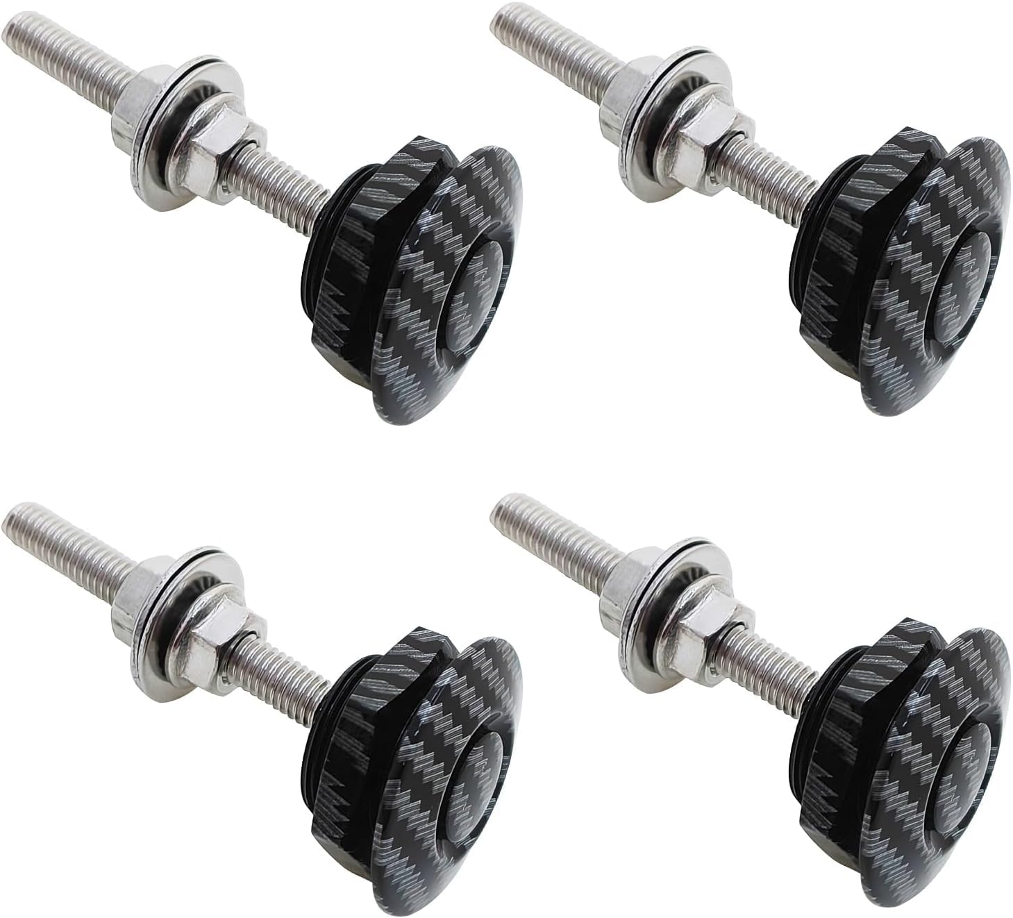 NALACAL 4Pcs Quick Latch Hood Pins, Universal Aluminum Quick Release Lock Latch Bumper, License Plate Lock Clip for Bumper Hood or DIY 1.25 inch, Carbon