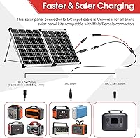 Vista 2 de Cable adaptador de conector de panel solar a CC de 0.315 in, cable de extensión de conectores solares de 6 pies y 14 AWG con DC 0.217x0.098 in