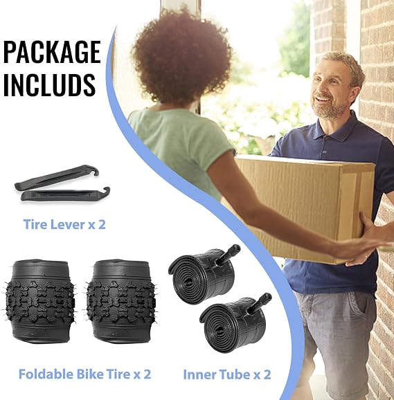 MOHEGIA Kids Bike Tire: 12.5/14/16/20 x2.125 Inch Folding Replacement Bicycle Tire,Compatible with BMX, MTB and Children Racing