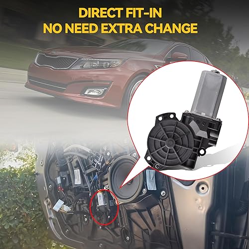 Miniatura 6 de Motor de ventana lateral del conductor compatible con Kia Optima 2011-15 Motor del regulador de la ventana de la puerta delantera izquierda sin auto