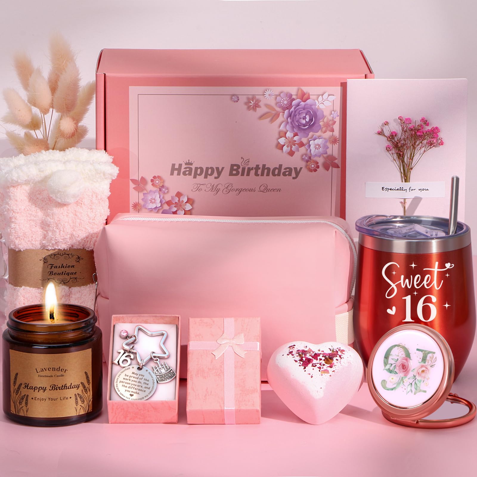 16th Birthday Gifts for Girls, Gifts for 16 Year Old Girls, Sweet 16th Birthday Hampers Presents, 16 th Birth day Gift Basket Ideas for Her Best Friend, Daughter, Sister, Granddaughter, Bestie, Niece