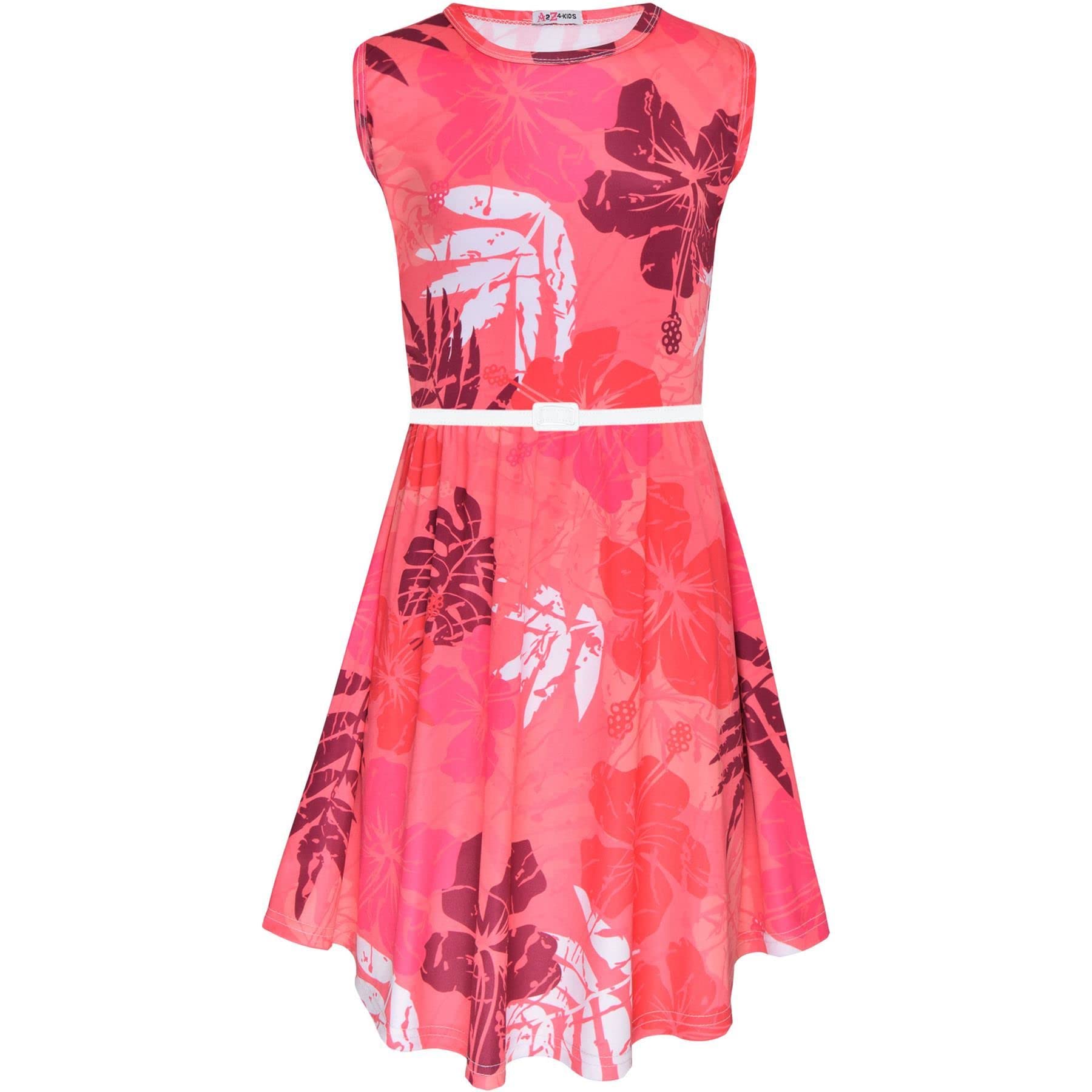 A2Z Kids Girls Skater Dress Sleeveless Camouflage Floral Dance Party - Skater Dress 674 Camo Pink 9-10