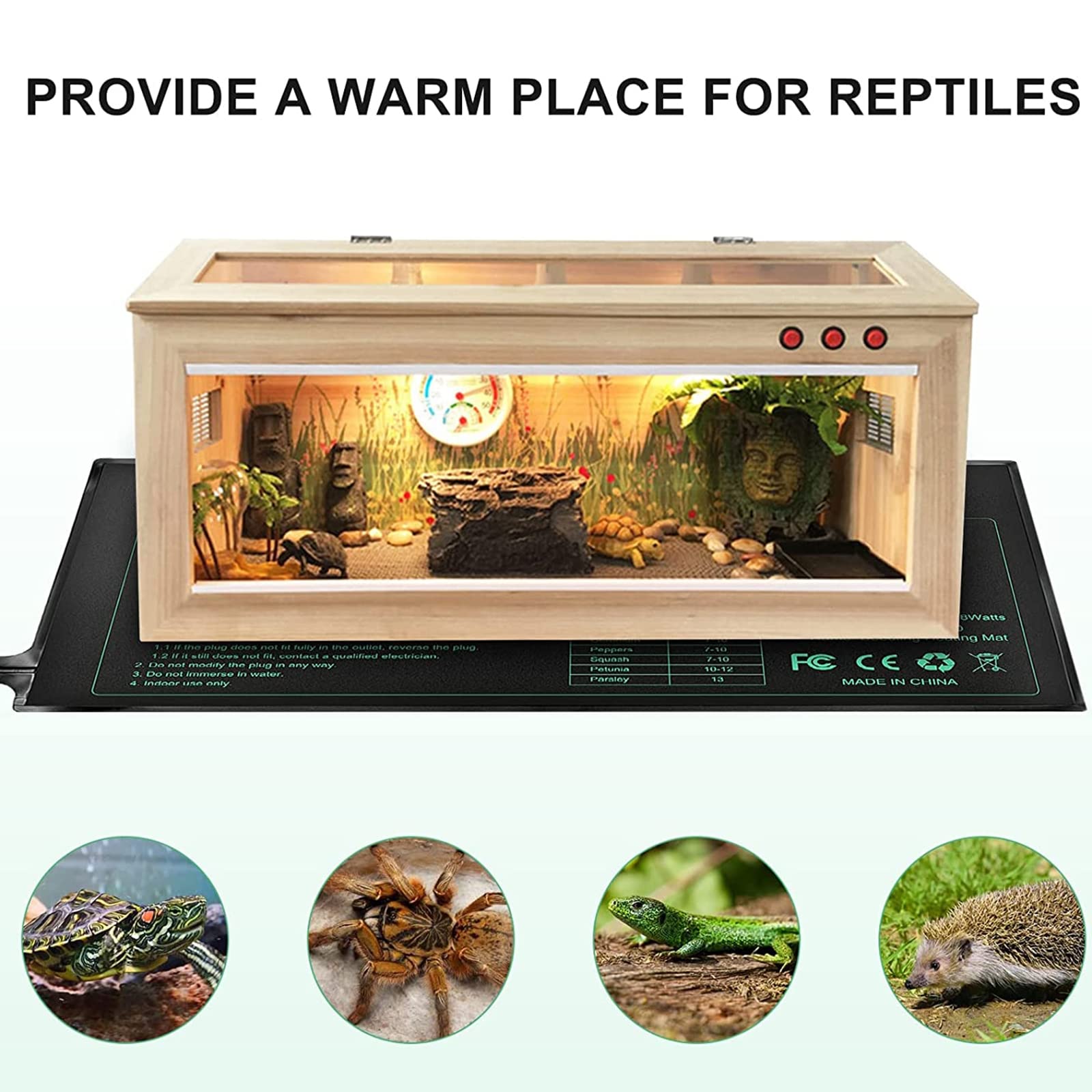Pflanzenheizmatte, wasserdichte Keimunterlage für Zimmerterrarium, Gewächshaus, Anzucht