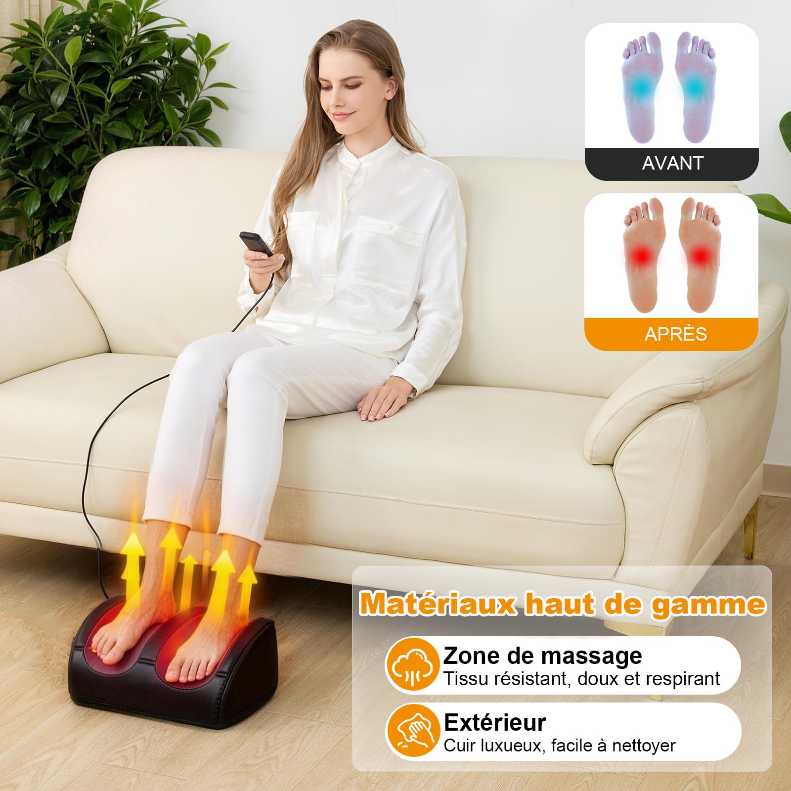 LINGTENG Appareil De Massage Chauffant Pour Les Pieds Et Les Mollets | Rouleaux De Massage, Massage Par Acupression, Pour DéTendre Les Muscles Des Mollets Et De La Plante Des Pieds, Cadeau De FêTe
