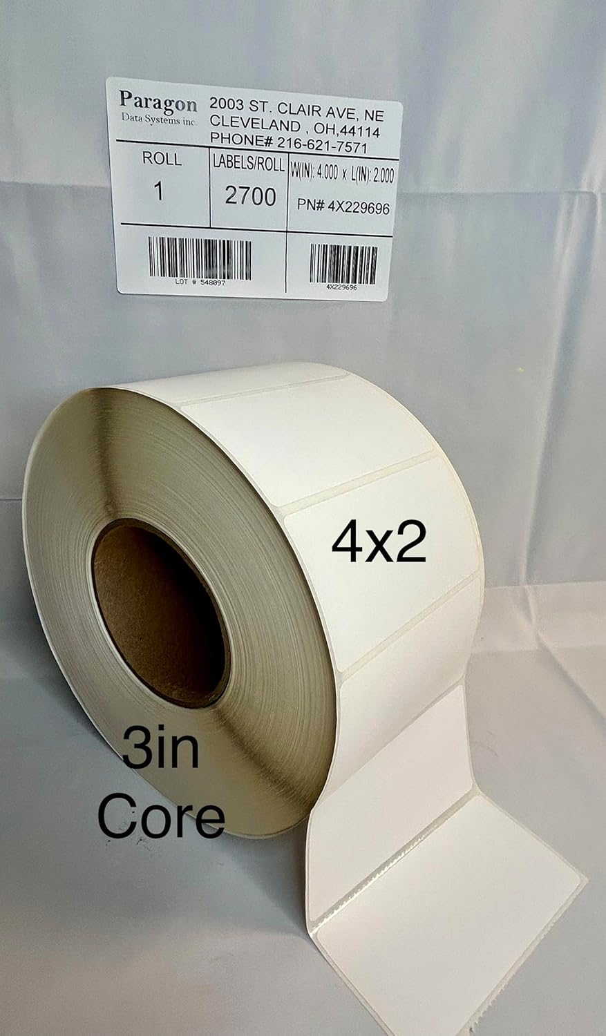 4x2 Hi-Tack Direct Thermal Premium Label for Thermal Transfer Barcode Printers with Permanent Rubber-Based Adhesive.