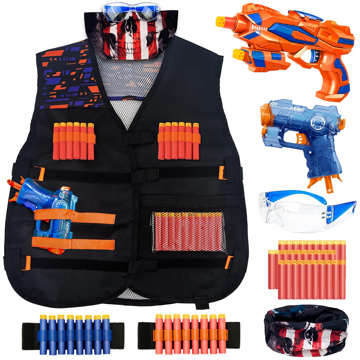 Amazon.com: Tactical Vest Kit for Kids Compatible with Nerf