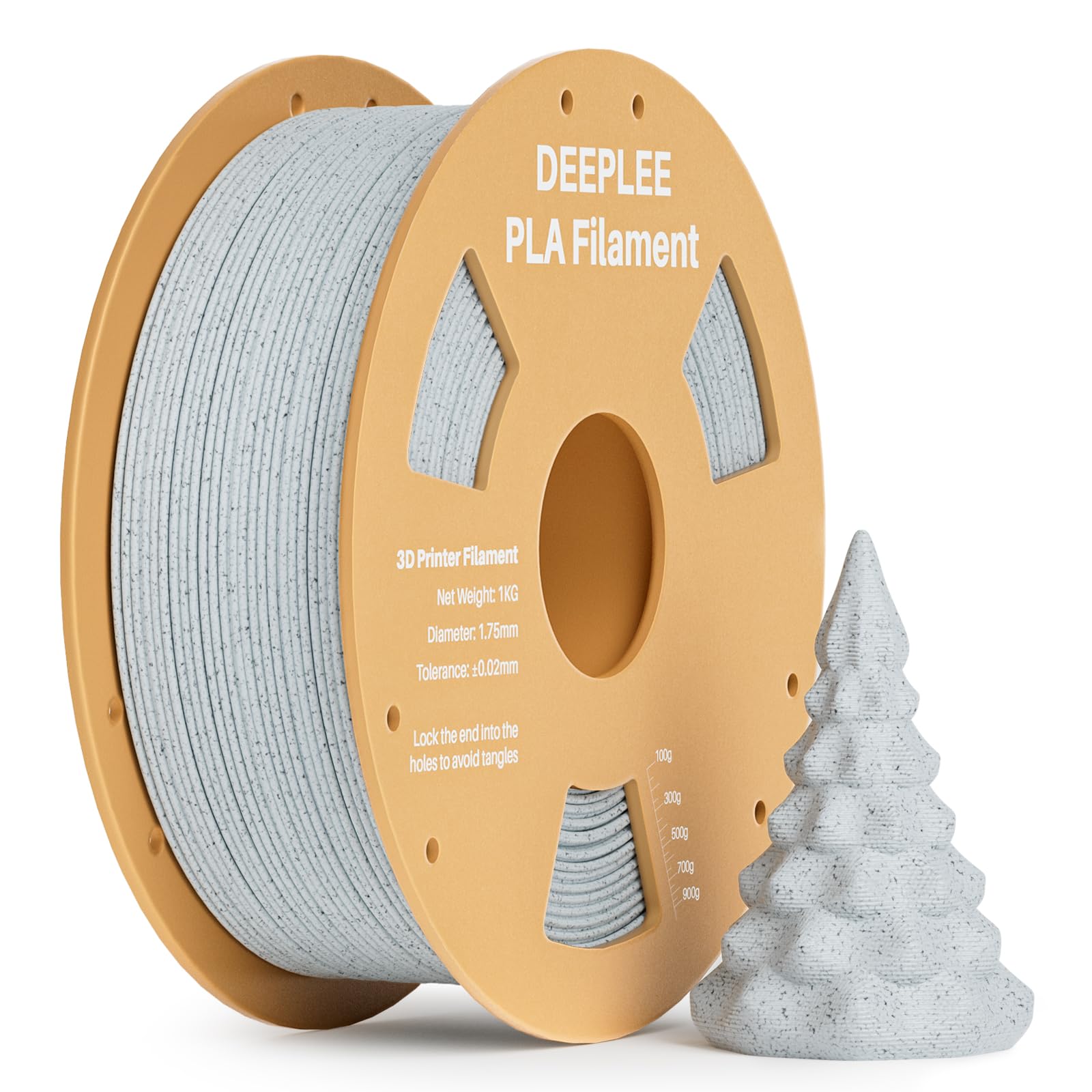 PLA 1.75mm 3D Printer Filament, 1kg Marble | Dimensional Accuracy +/- 0.02mm, Neatly Wound, No Clogging, Vacuum Package, Fits for Most FDM 3D Printers, Cardboard Spool