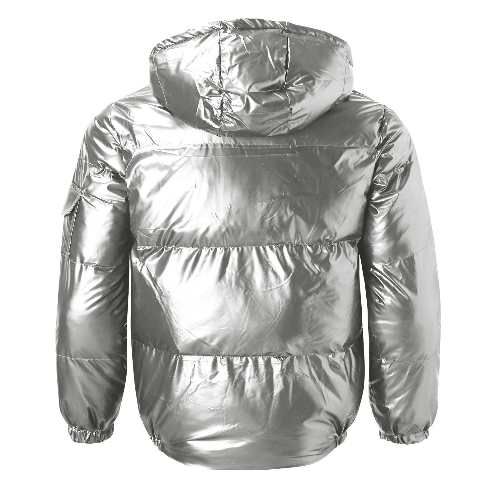 Giubbotto Trapuntato Invernale, Piumino Invernale Uomo Piumino Pesante Invernale Lucido Uomo Antivento Impermeabile con Cappuccio Termico con Cerniera E Tasche Giacca a Vento Giubbino Softshell Uomo