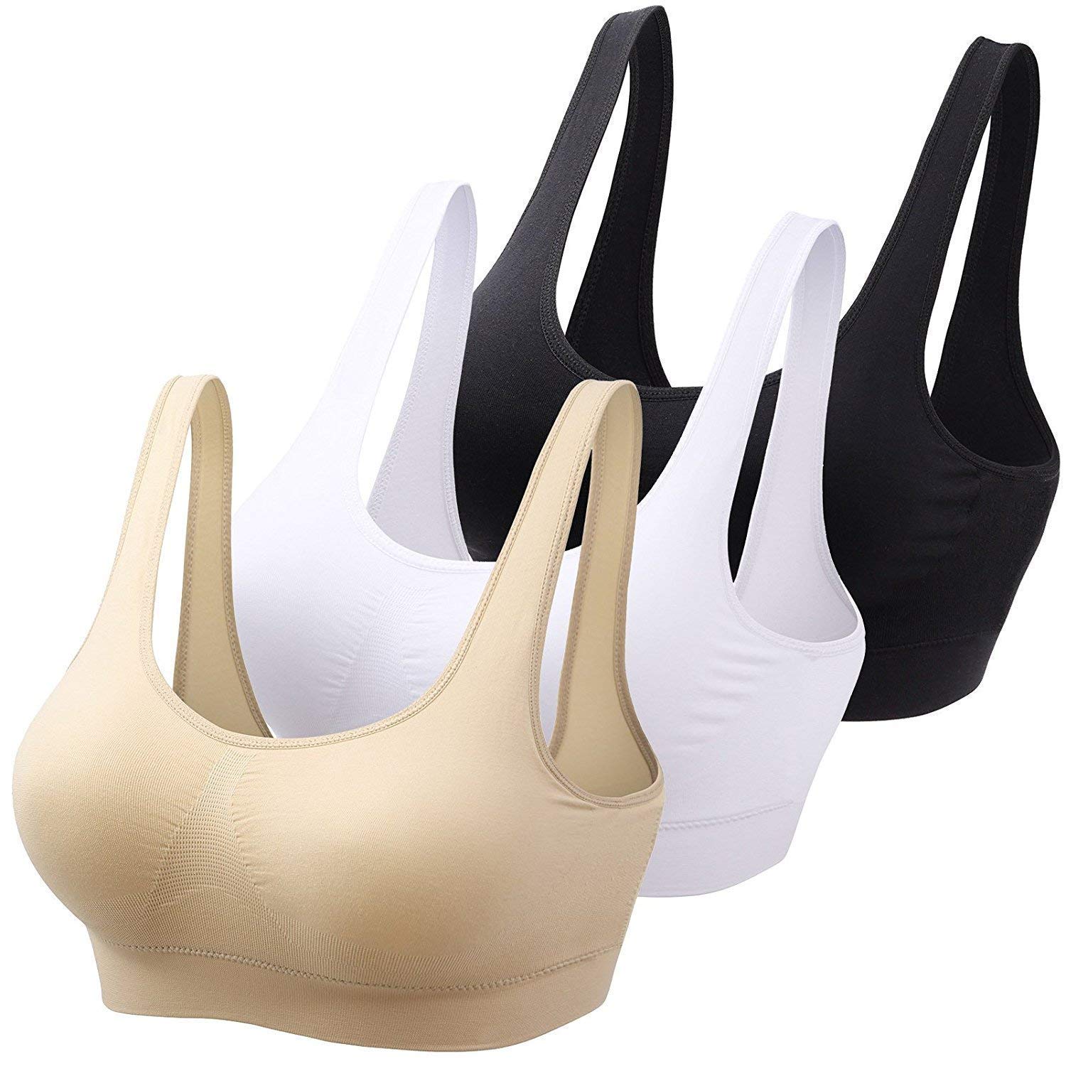 Women's Nylon & Spandex Non-Padded Wire Free Sports Bra-Pack of 3-image-39