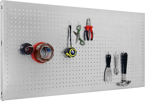 SimonRack Panel Herramientas Pared, Organizador Herramientas, Incluye 8 Ganchos, 900x600 mm, Gris - Simonwork - 5