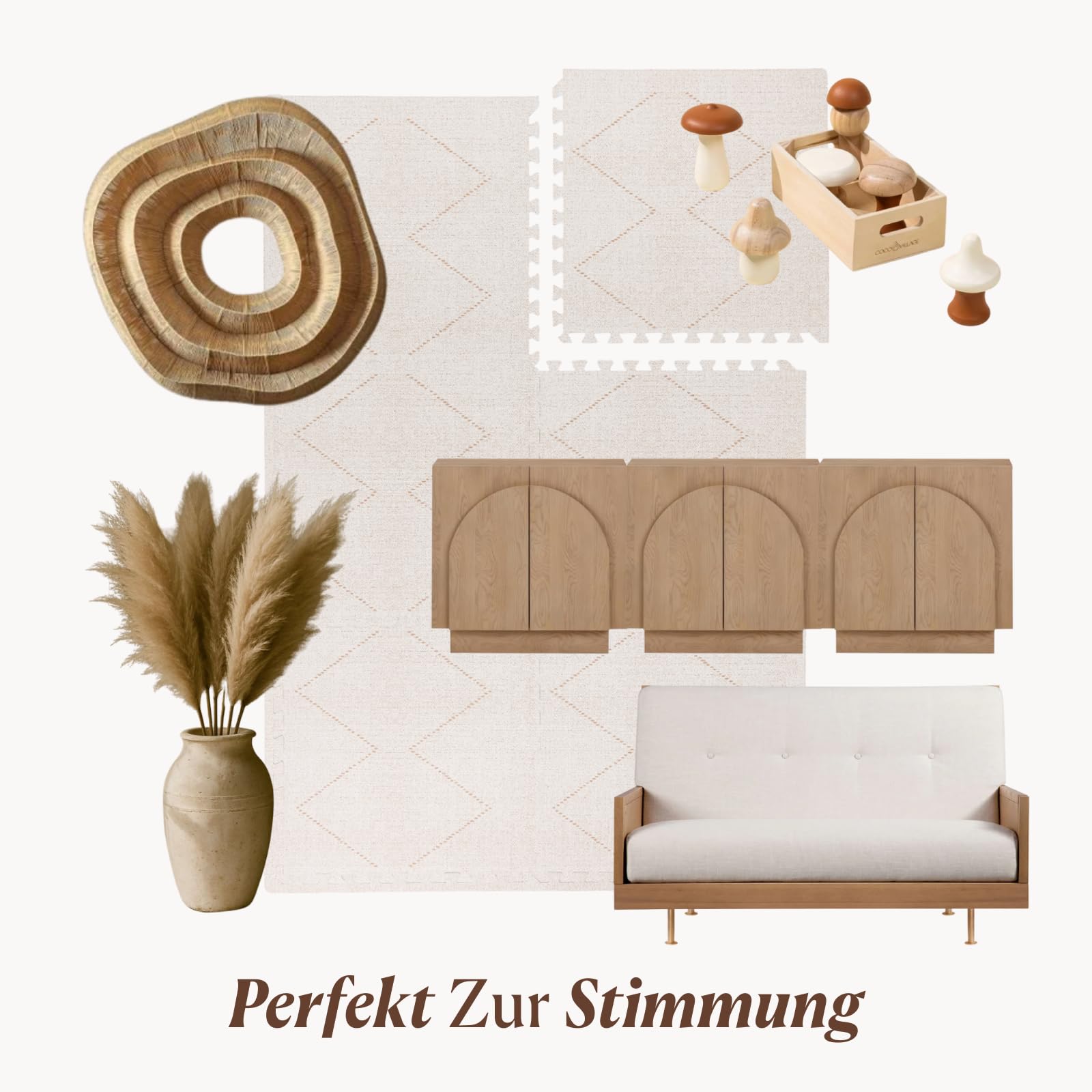 Toddlekind Puzzlematte Kinder, 6-Tlg. Inkl. Rand – Baby-Puzzlematten & Puzzle Bodenmatte, Ungiftige Schaumstoff-Spielmatten Für Bauchzeit Und Krabbeln, 60 × 60 cm Je Teil, Gesamtfläche: 120 x 180 cm