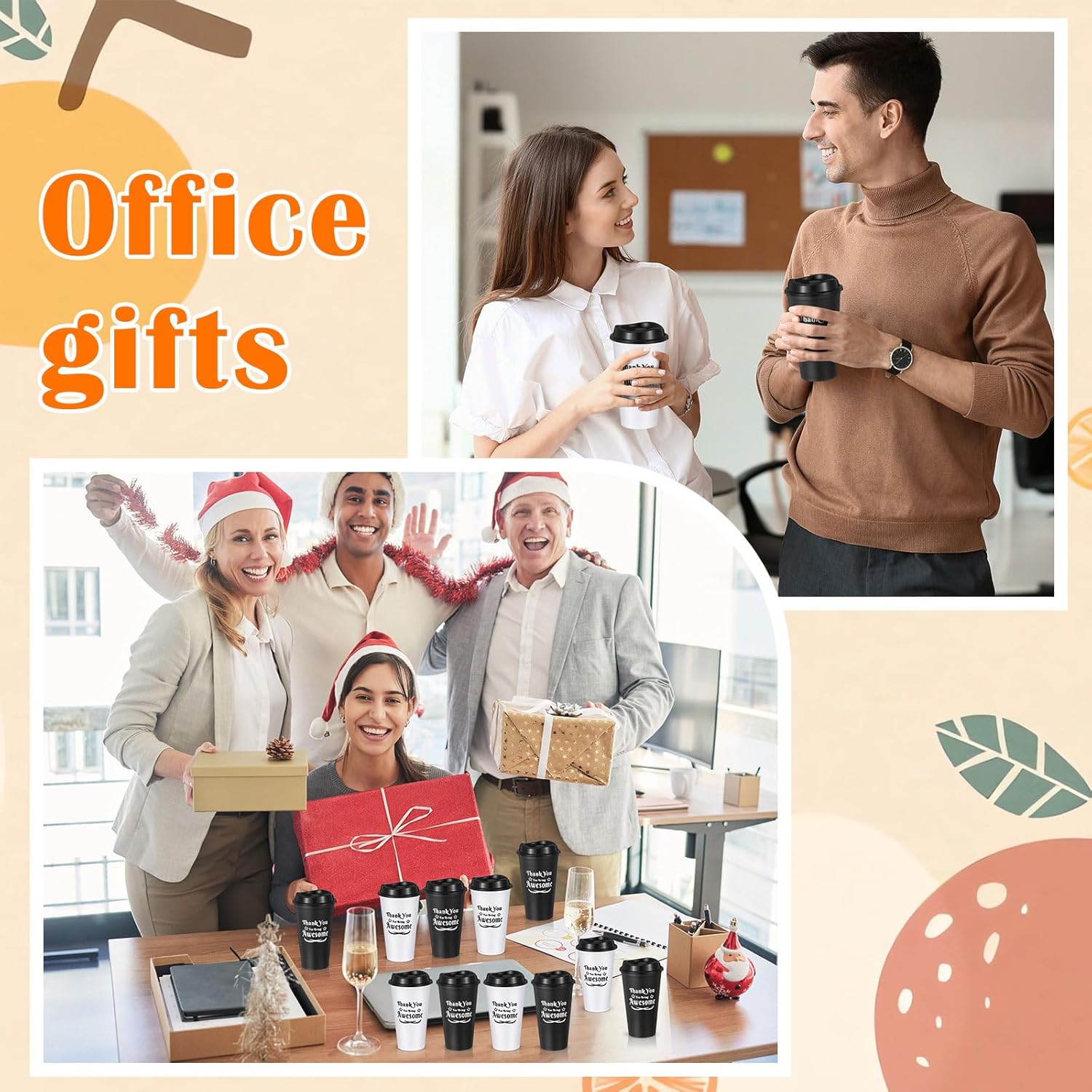 Suclain 48 Pcs Thank You Cups Employee Appreciation Gifts 16 oz Plastic Coffee Cups with Lid Thank You for Being Awesome Tumbler Team Gift for Christmas Staff Coworker Teacher (Coffee Cup) - Image 5