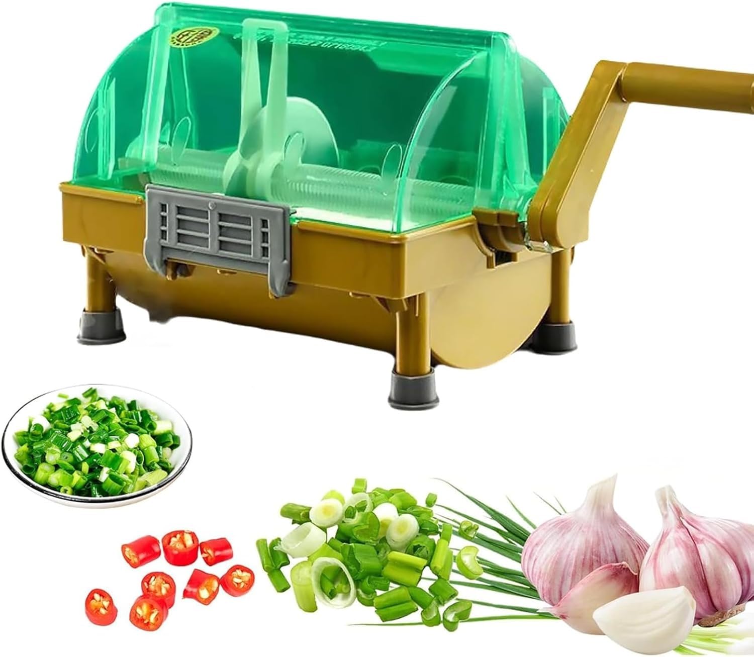 Tritatutto a manovella con lama in acciaio inox per cipolle, peperoni ed erbe aromatiche