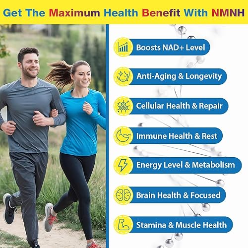 Miniatura 3 de NMNH (NMN Suplemento Alternativa) Suplementos NAD para antienvejecimiento, energía, inmune, enfoque (mononucleótido de dihidronicinamida) 500 mg,