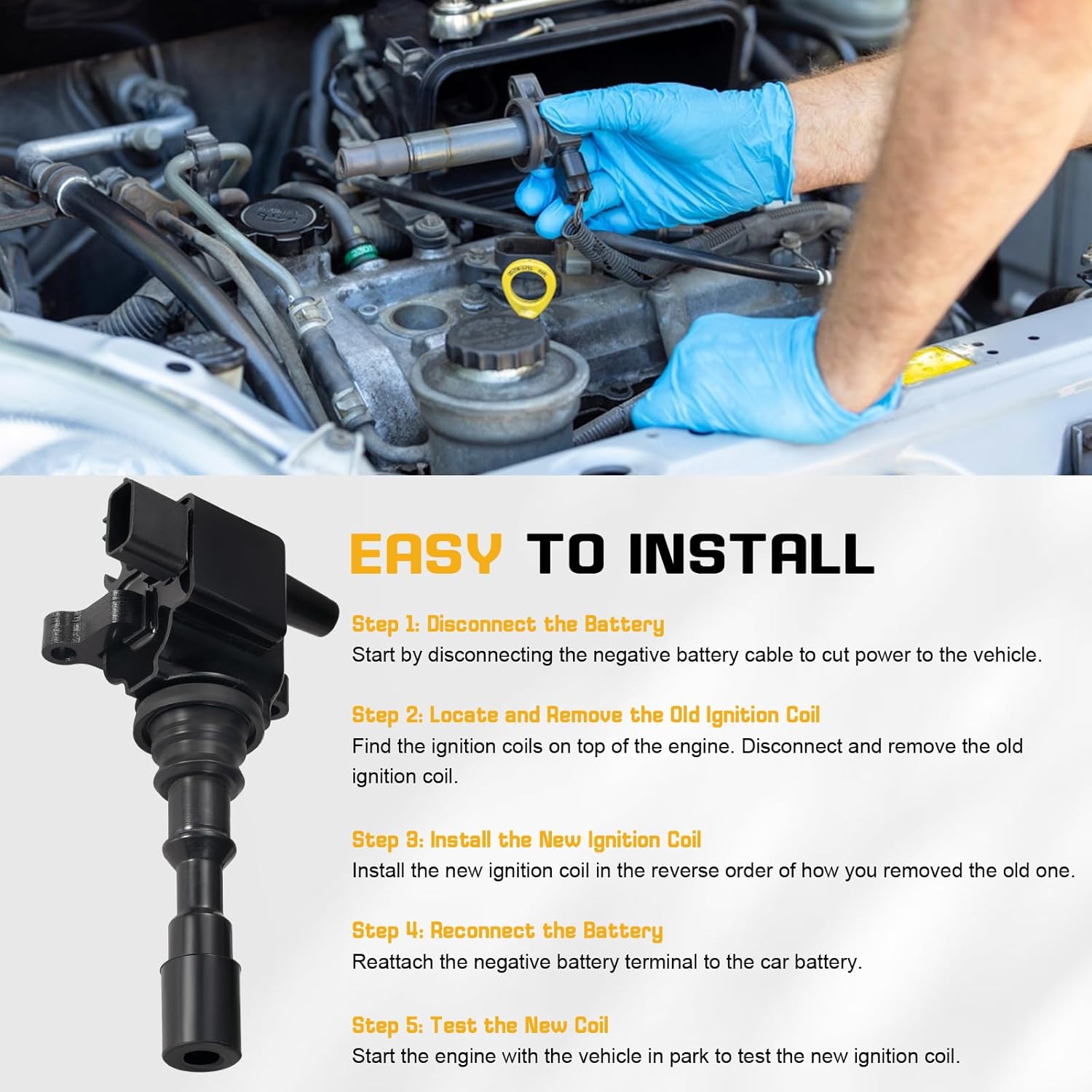 QYL 3Pcs Ignition Coil Pack Compatible with Kia Sorento 3.5L V6 2003 2004 2005 2006 Replacement for UF431 C1445 5C1435