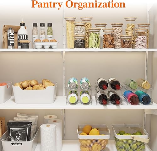 Miniatura 8 de Lifewit Estante apilable de plástico para refrigerador, gabinete, encimera, soporte para botellas de vino, organizador de botellas de agua para