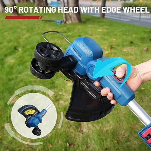 Miniatura 6 de Enhulk Cortadorabordeadora inalámbrica de 12 pulgadas, 20 V Weed Wacker Eater a batería con alimentación automática, mini cortacésped para el
