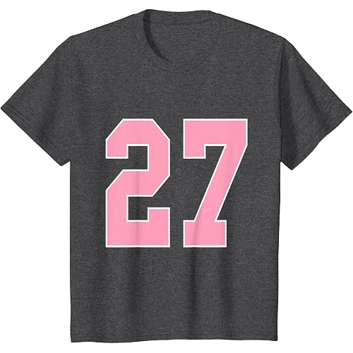 Number 27 Shirt Pink Football Basketball Breast Cancer Aware T-Shirt