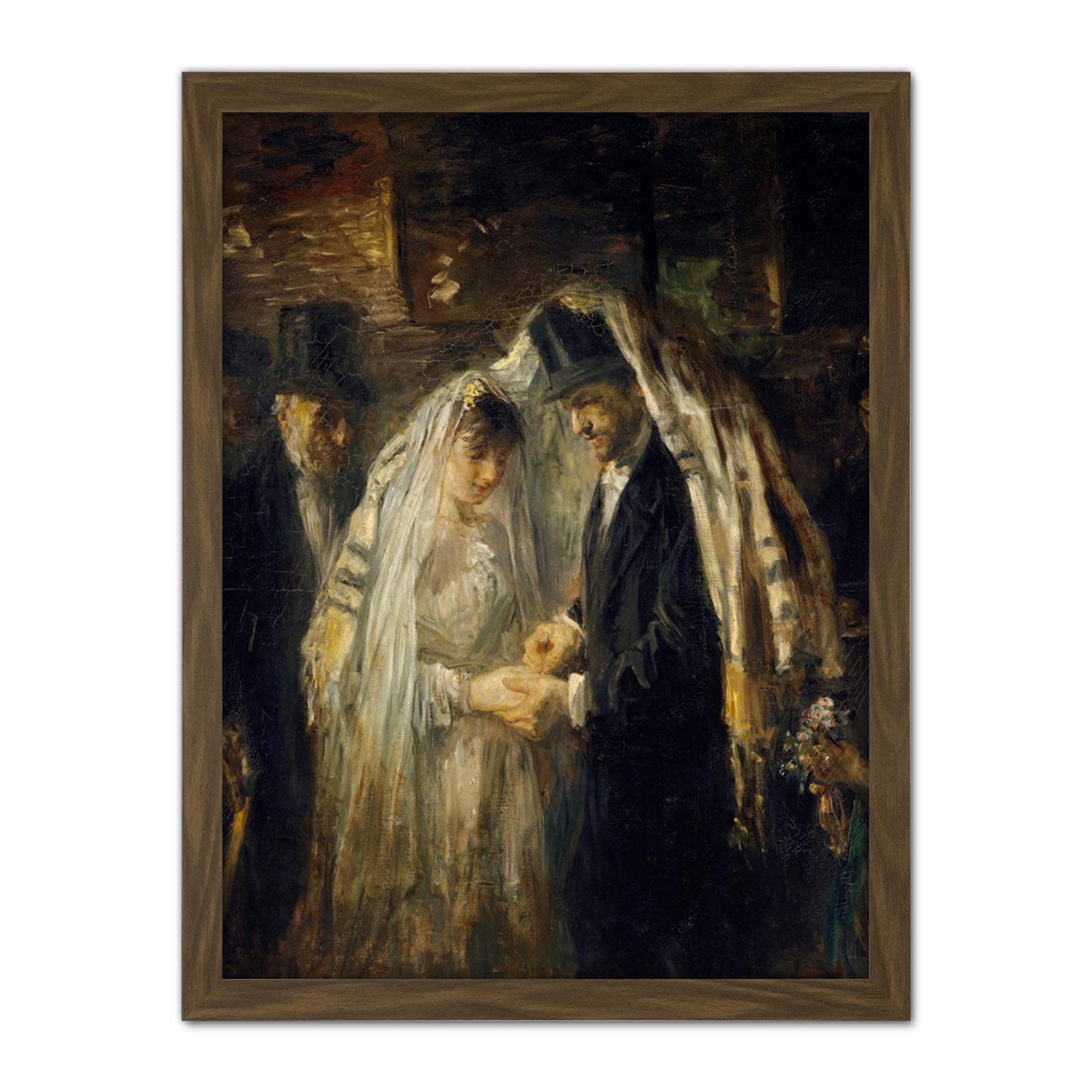 Artery8 Jozef Israels Jewish Wedding Celebration Painting Artwork Framed Wall Art Print 18X24 Inch