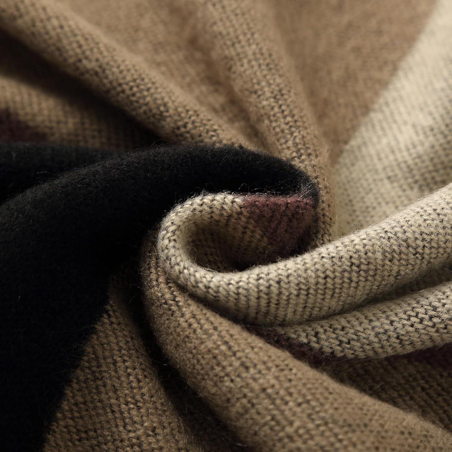 Women Shawl Wrap Poncho Cape Oversized Cardigan Open Front Coat Warm Scarf for Fall Winter - Image 4