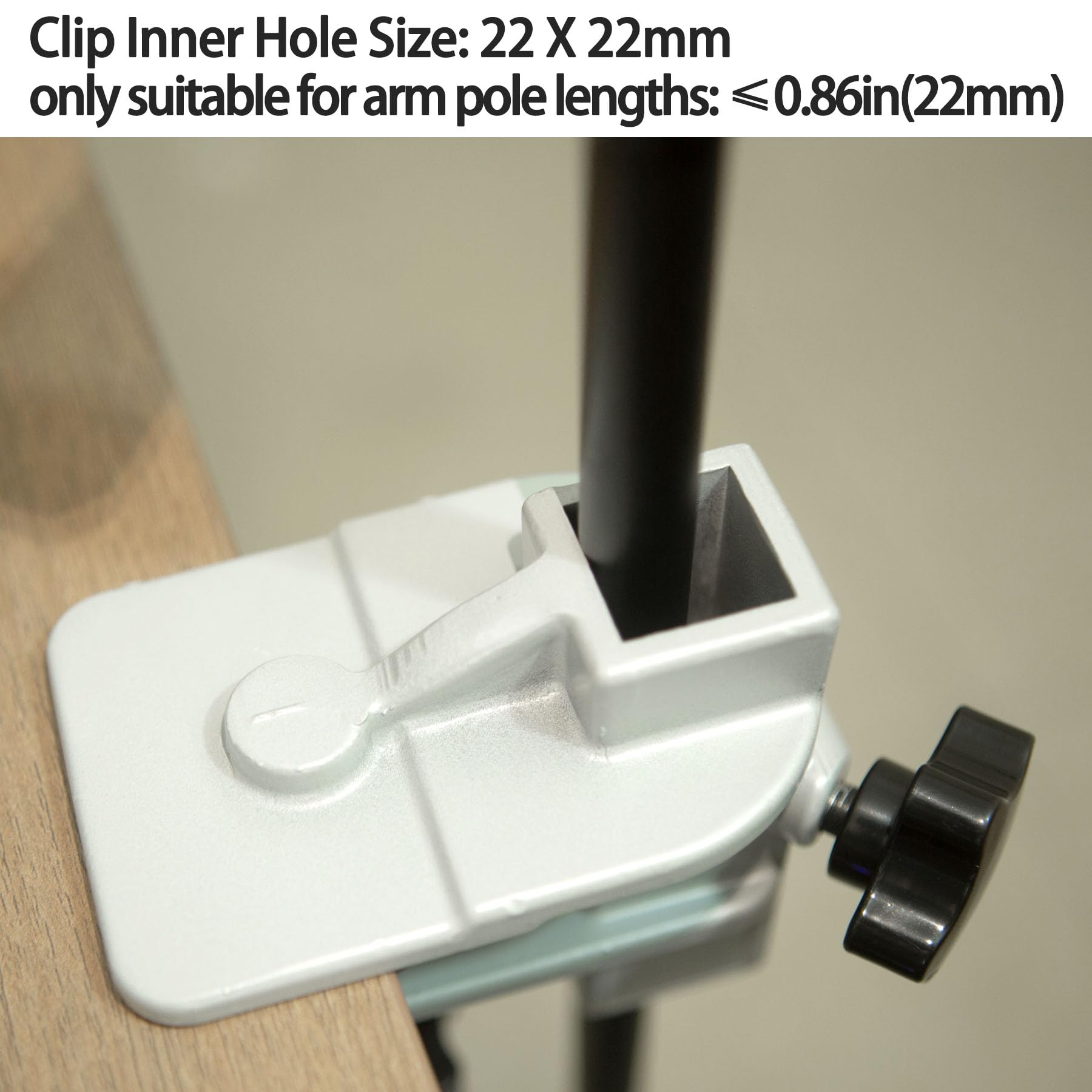 Paquete de 2 brazos de mesa de aseo para mascotas de metal, aleación de aluminio resistente, soporte de corte de pelo para perros y gatos, accesorios de fijación (diámetro interior de 22 x 22