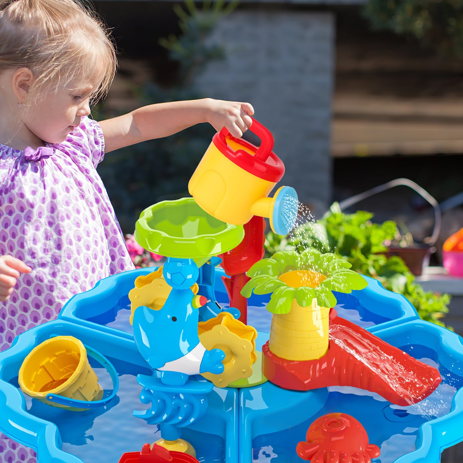 Kinetic Sand For Kids 2-in-1 Sand Water Table Outdoor Sensory