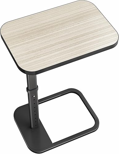 Miniatura 19 de Kitstorack - Bandeja/mesa de TV, altura ajustable y tapa abatible y esquinas metálicas redondeadas, mesa de aperitivos para sofá, cama, silla, sala