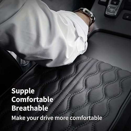 Miniatura 3 de Cubierta de refuerzo para consola central de automóvil, almohadillas de cuero de espuma viscoelástica para reposabrazos de automóvil, protector de