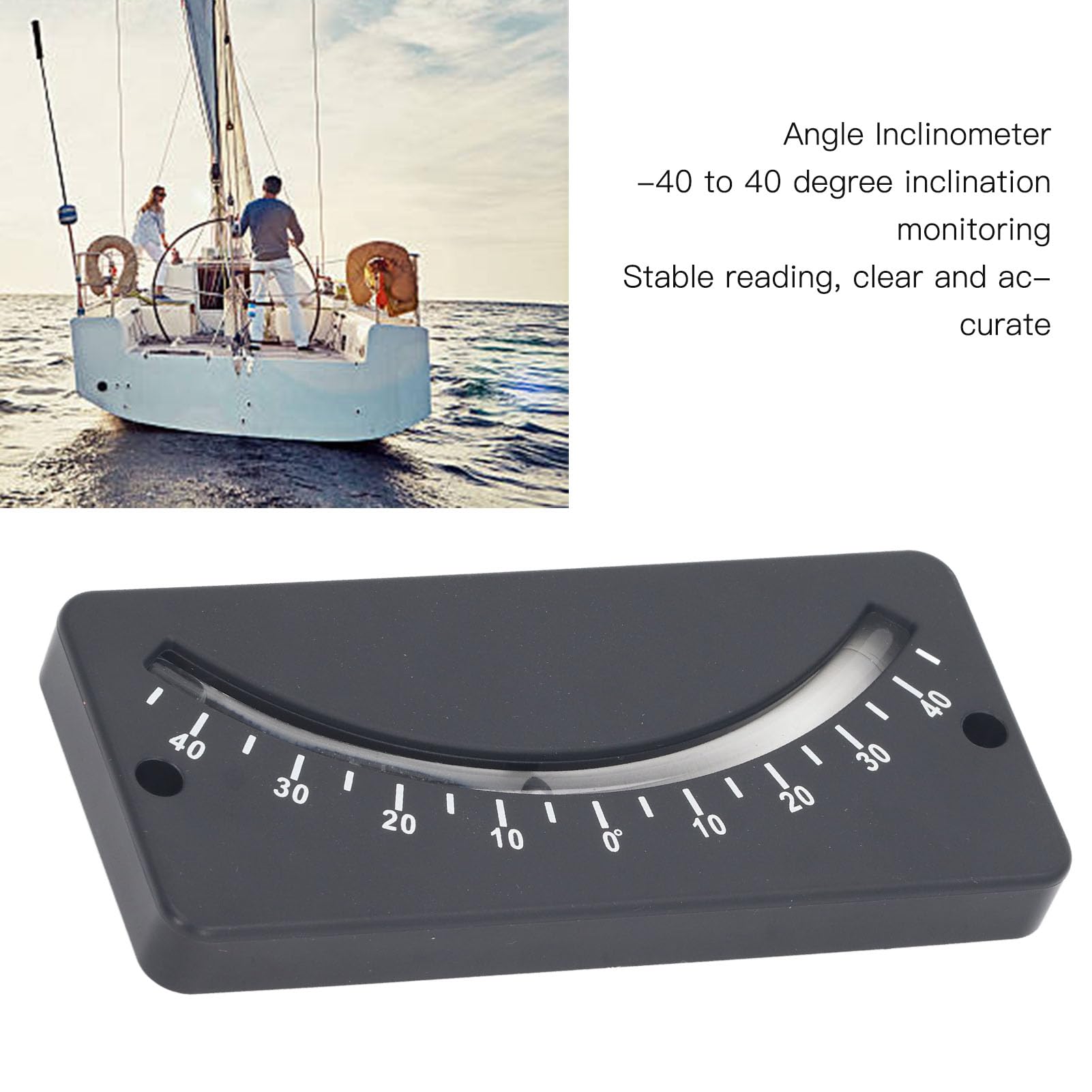 Tube Clinometer, Handlebar Slope Meter for Monitoring Inclination -40 to 40 Degree with Clear Ball in Damping Liquid, Compact and Lightweight Design, ABS Shell