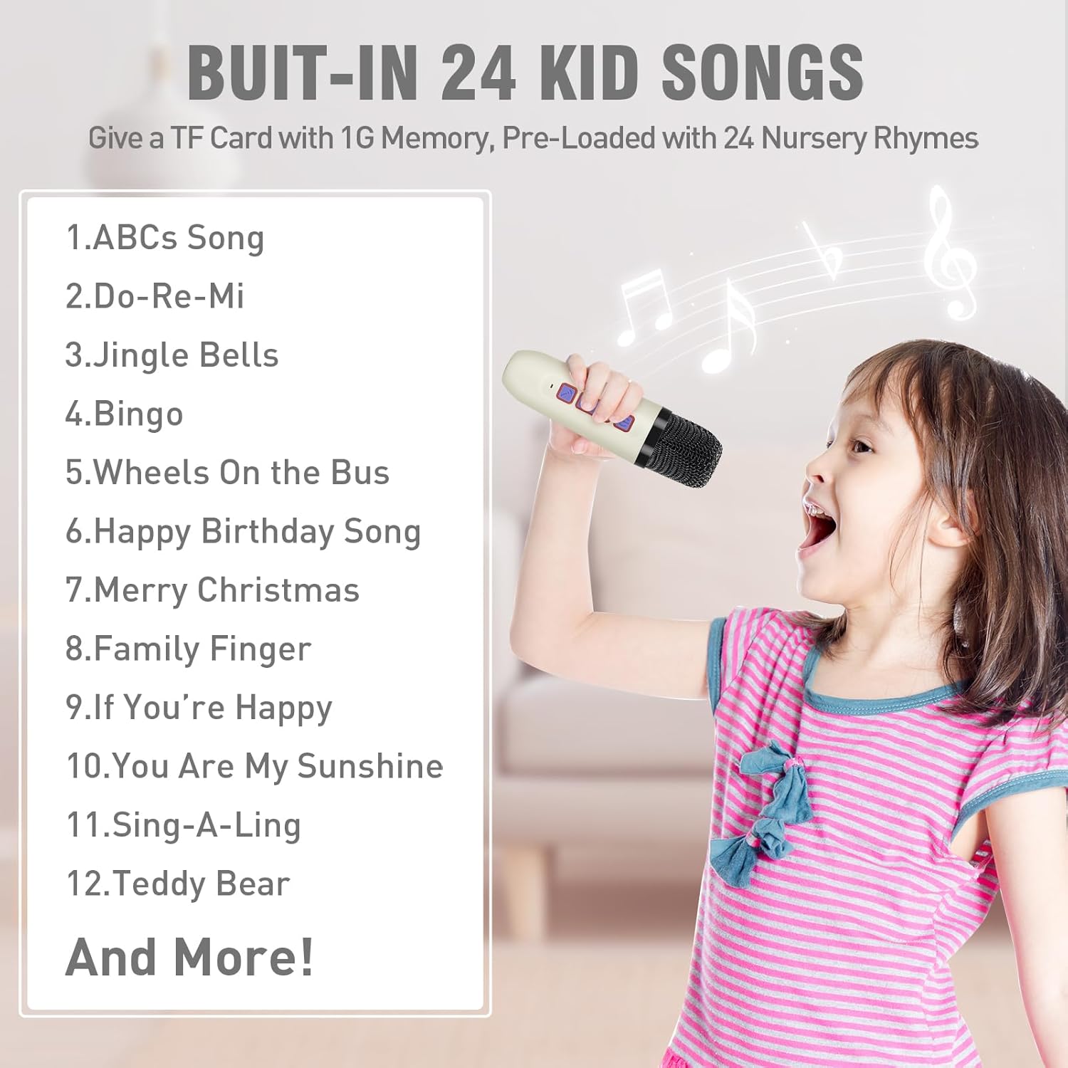 Karaoke Machine for Kids Adults Unique Astronaut Shape Portable Bluetooth Speaker with Wireless Microphone Home Party KTV Birthday for Girls Boys Toddler Teens Ages 2-12 +Year Old Kids - Image 7