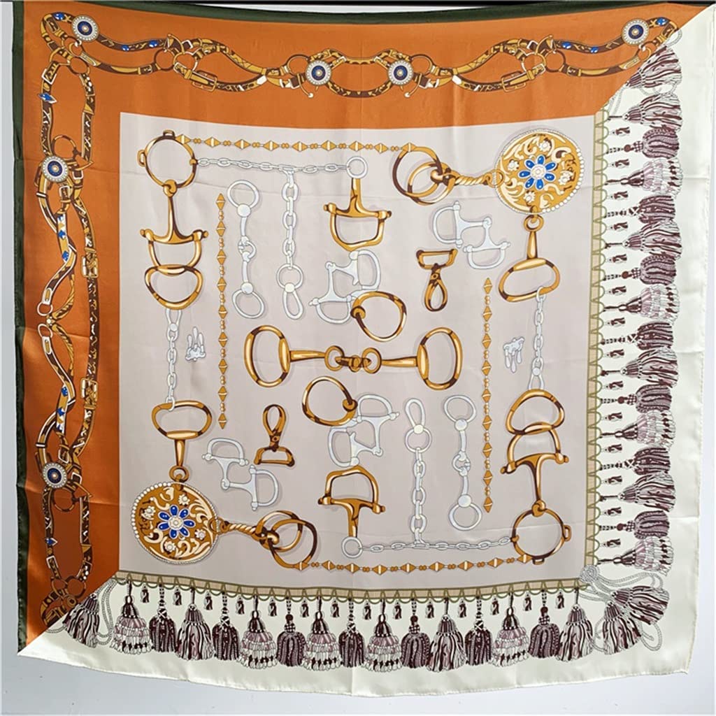 BATLAM Pañuelo de Seda de Seda para Mujer, Bufanda Cuadrada Grande de Primavera y otoño, Chal de Bufanda de Seda de Morera (Color : A, Tamaño : One Size) (A One Size)