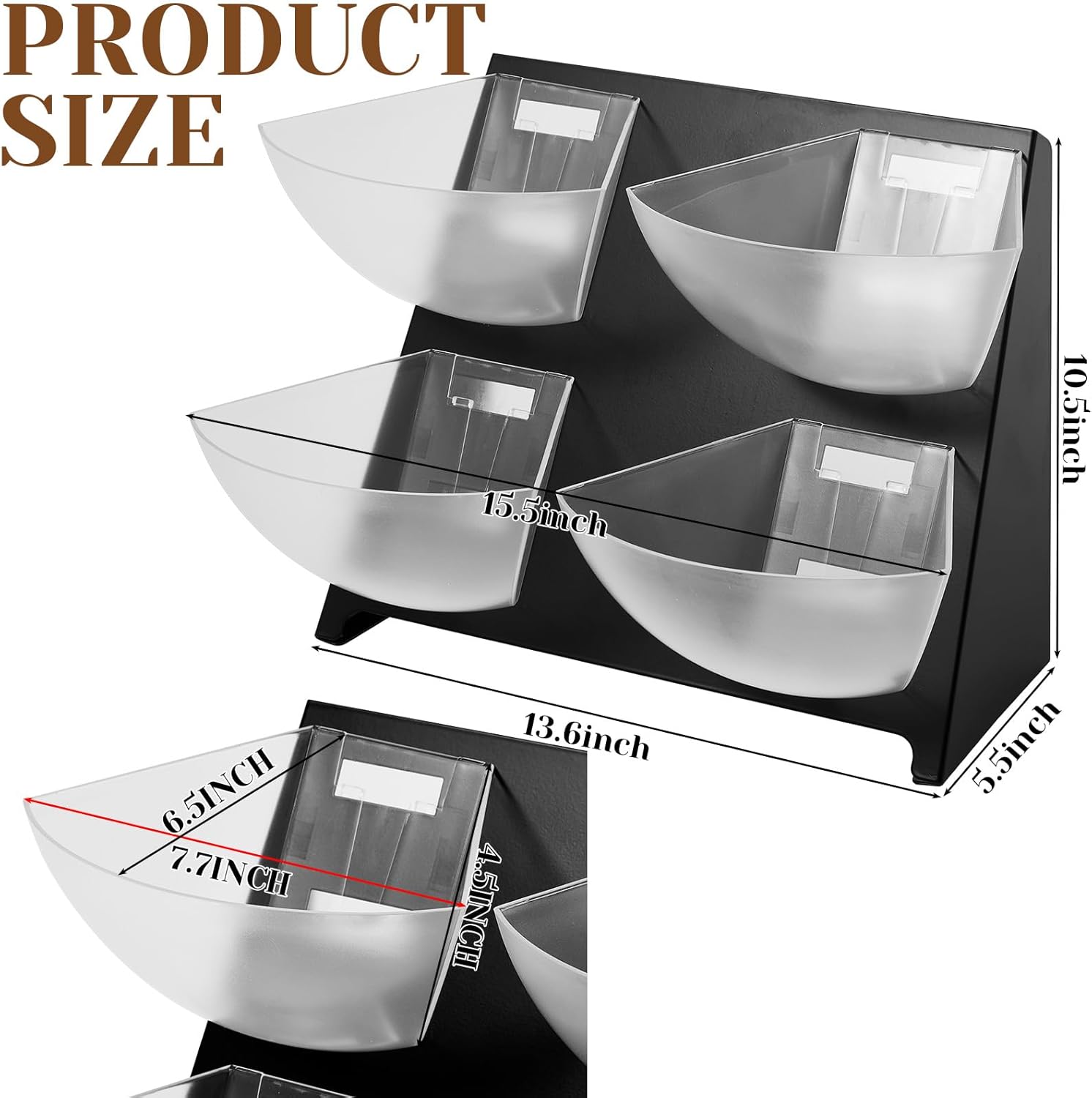 15.5''x10''x 10.5'' Coffee Condiment Packet Organizer with 4 Removable Compartments Steel Coffee Caddy Station Creamer Sugar Tea Holder for Bar Countertop Office Kitchen Accessories(Black)