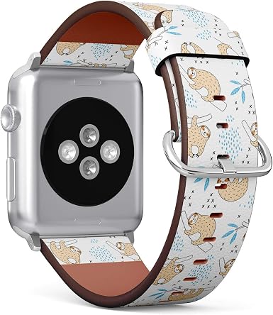 Amazon.com: (adorable patrón de perezoso) correa de cuero para Apple Watch  Series 4/3/2/1 gen, reemplazo para iWatch 1.496 in/1.575 in bandas :  Celulares y Accesorios