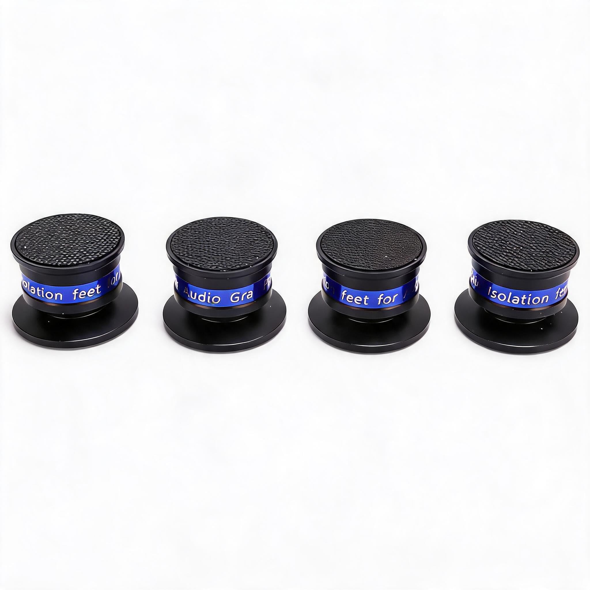 Punte per Altoparlanti, 4 Set di Piedini Isolanti da 45 mm x 33 mm, Base Antiurto per Amplificatori, Giradischi e Registratori, Nero