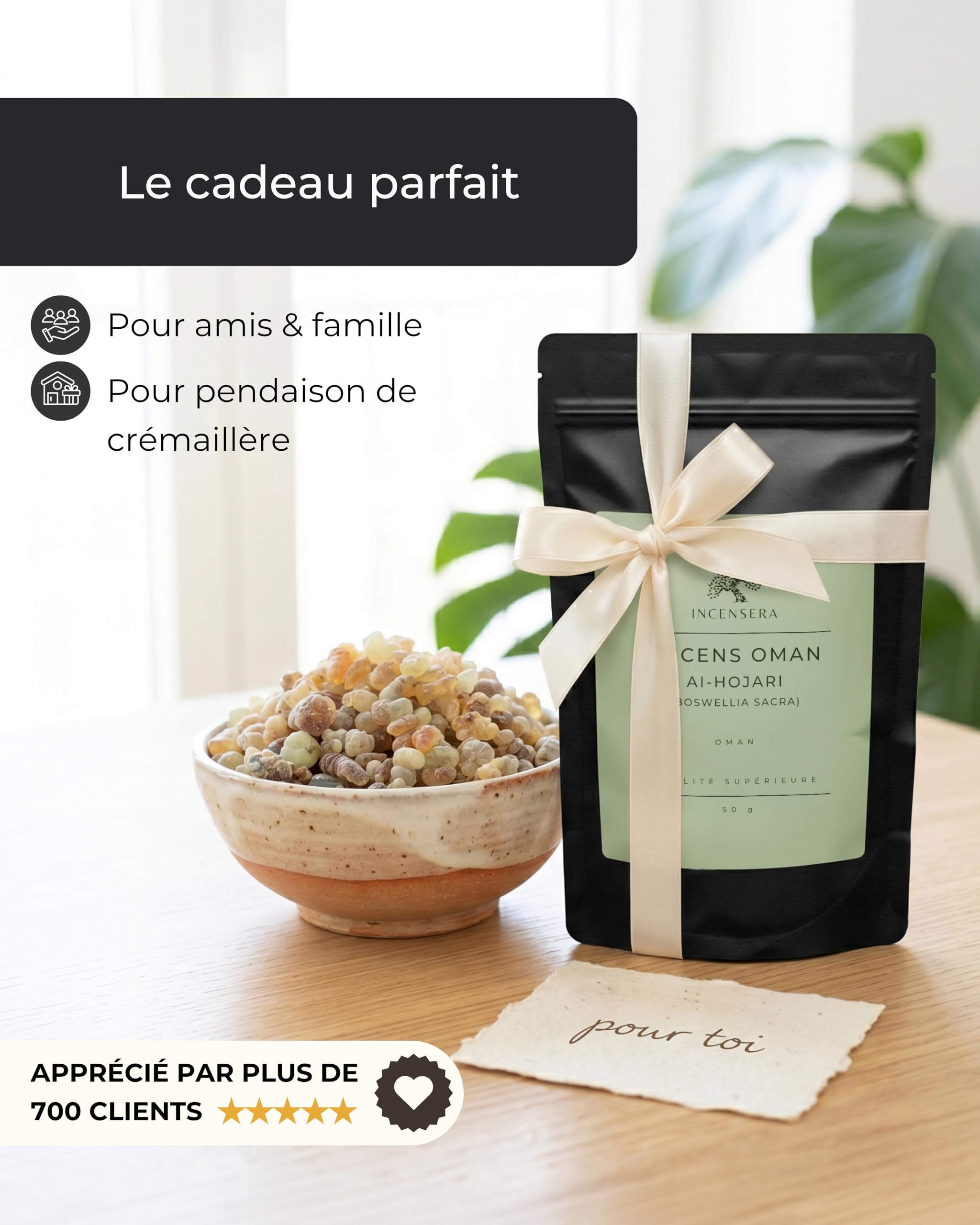 Incensera Oman 1er Choix Encens à Fumer 50 g Boswellia Sacra Frankincense Résine Caoutchouc Arabique