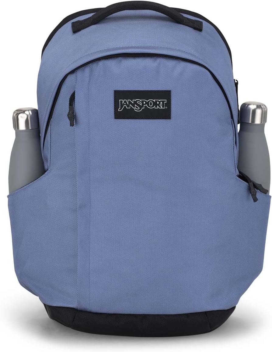 JanSport Station Pack – Large Backpack with Padded Laptop Sleeve, Dual Water Bottle Pockets, and Loft Pocket, Elemental Blue