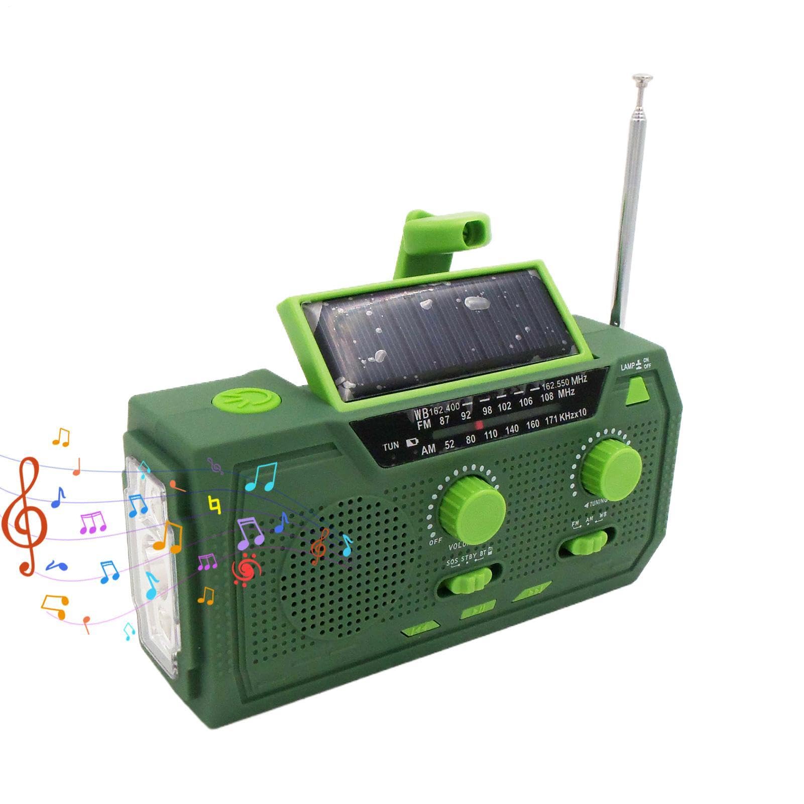 Radio Solarne Ładowanie Słoneczne Alarm SOS AM FM Latarka LED | Radio Korbowe Outdoor Na Survival, Camping, Outdoor, Wędrówki, Backpacking, Katastrofy, Przerwy W Dostawie Prądu