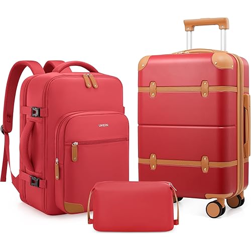 Luggage Sets 3 Piece, Expandable 100% PC Hardshell Suitcase with Spinner Wheels, 20in Suitcase Set with TSA Lock for Women, Carry On Luggage with Travel Backpack