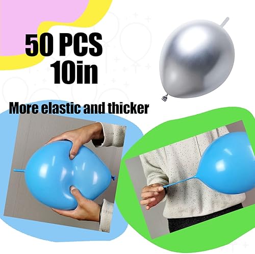 Miniatura 8 de 50 globos de enlace rápido dorado cromado metálico dorado de 10 pulgadas, globos de enlace de látex para pared de globos, arcos de globos, cadenas