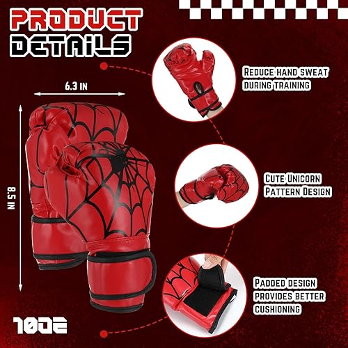 Miniatura 2 de Juego de 2 sombreros y guantes de boxeo para adultos, guantes de boxeo de 10 onzas, equipo de combate completo para artes marciales, Muay