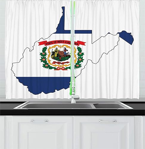 Miniatura 6 de Lunarable Cortinas de cocina de pavo real, pájaro abstracto, exquisita cola, pavo Cristatus indígena, juego de 2 paneles para decoración de cocina