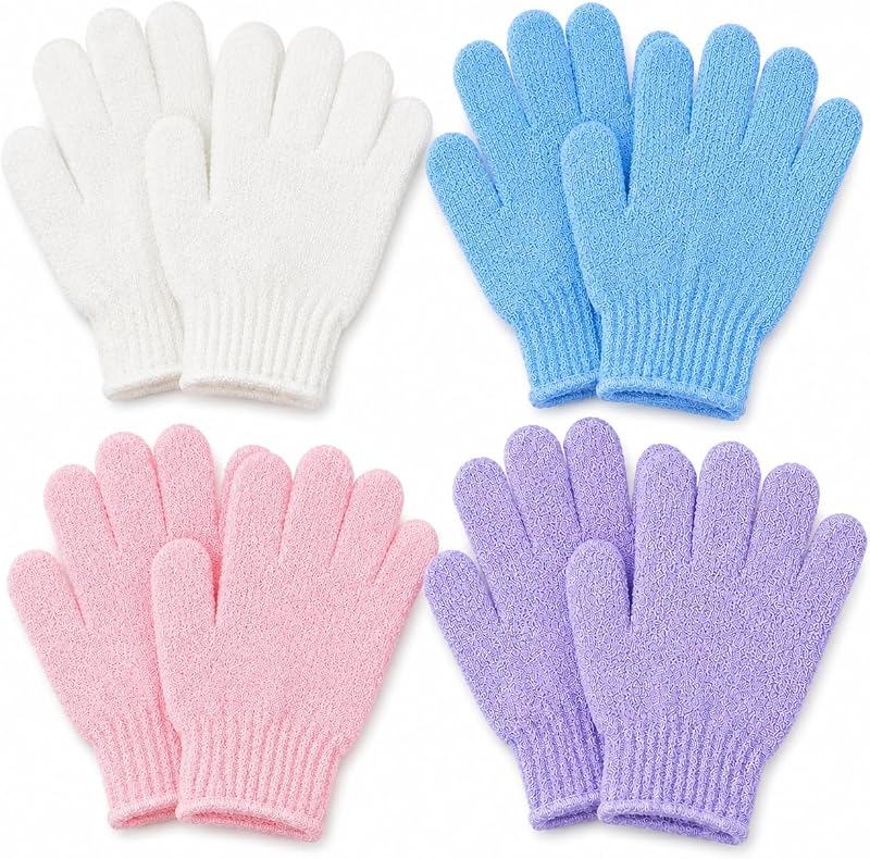 ATB Luvas Esfoliantes de Nylon para Banho, 4 Pares