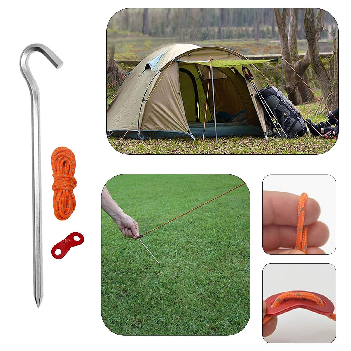 TRIWONDER Picchetti per Tenda Campeggio Picchetti Alluminio Paletti