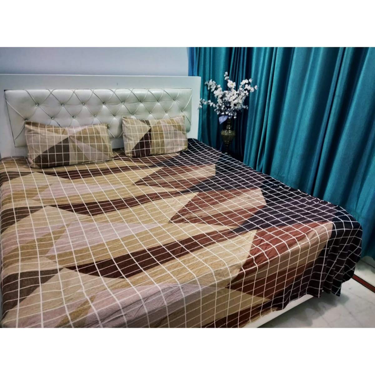 Nanki's Woollen Velvet Double Bed Bedsheet with 2 Pillow Cover and Bag