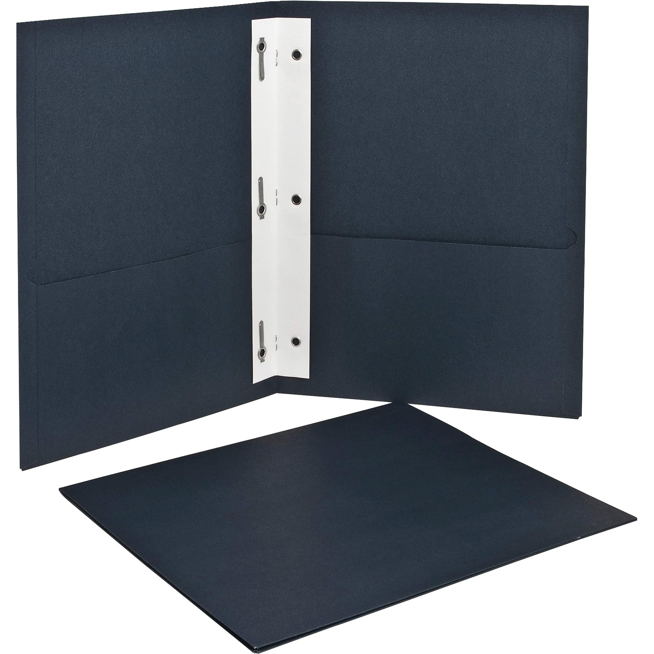 Oxford Twin Pocket Portfolios with Three Tang Fasteners, Dark Blue, 25 ...