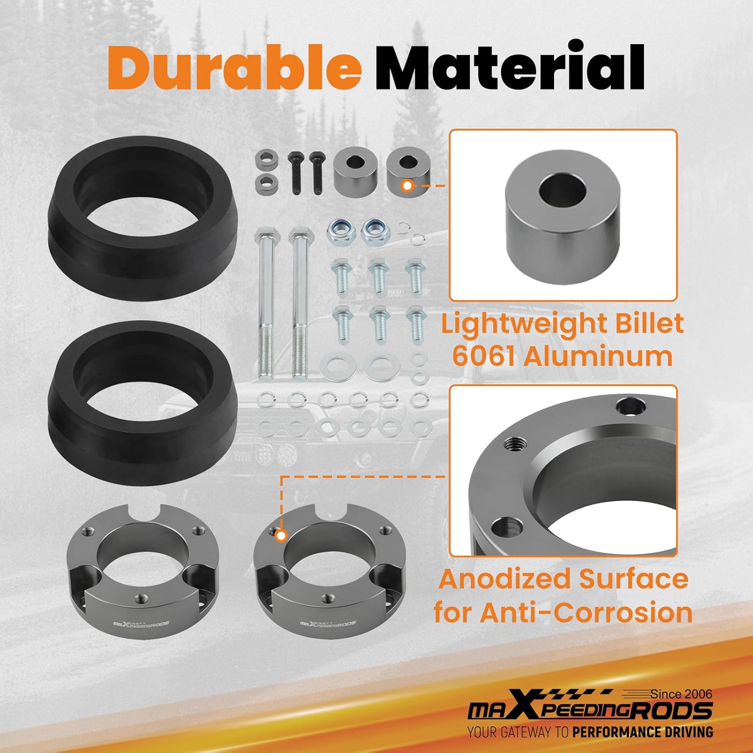 maXpeedingrods 3" Front & 2'' Rear Full Leveling Lift Kit for Toyota 4Runner 2003-2024, FJ Cruiser 2007-2015, With Differential Drop kit