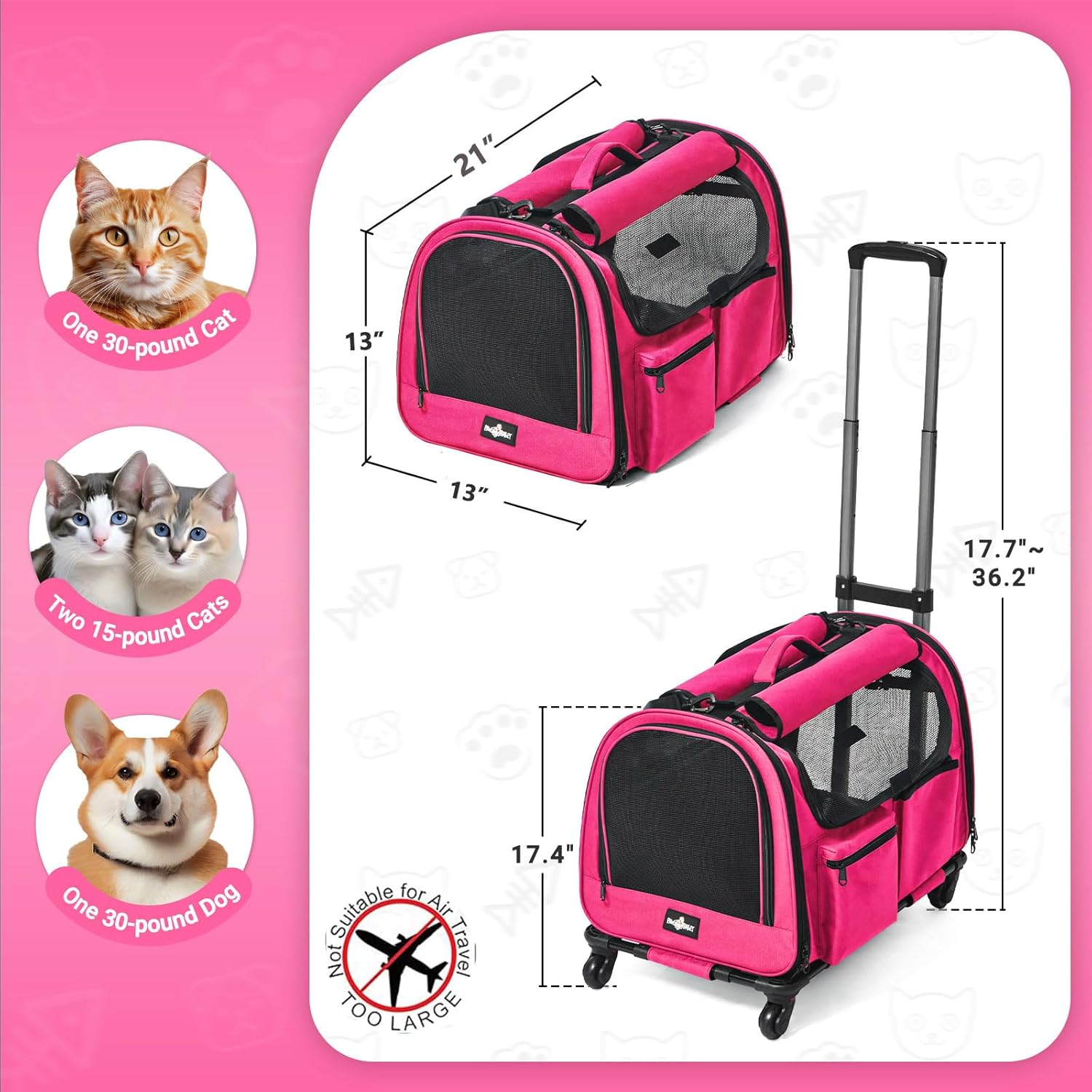 Travel in Style: Review of the Large Foldable Rolling Pet Carrier for Cats and Dogs