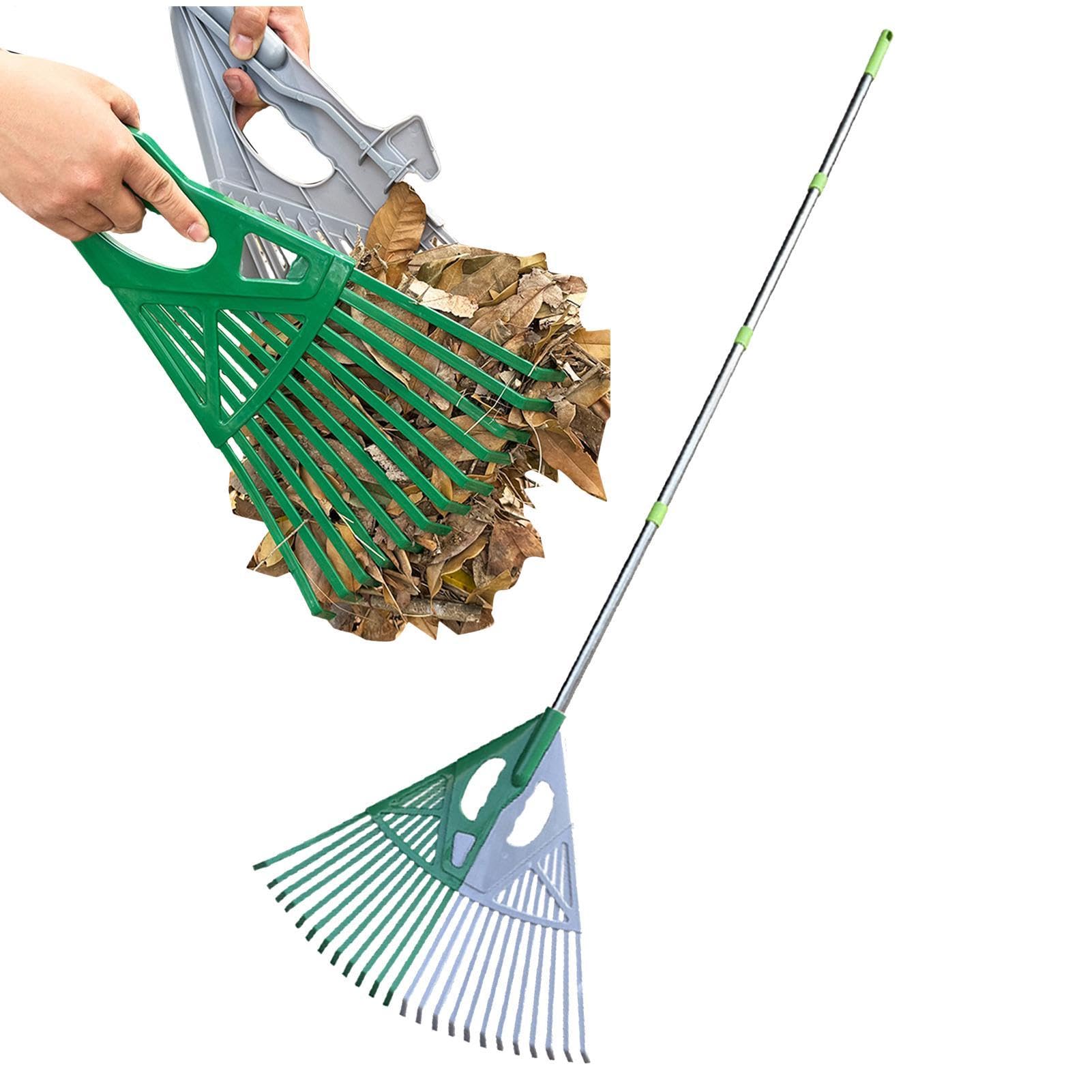 Rastrello Per Foglie Da Giardino Attrezzi Per Rastrellare Con Manico Lungo | Rastrello da Giardino Per Giardinaggio Cortile Arbusti Paesaggio Pulizia Autunnale Aghi di Pino Sfibratura P