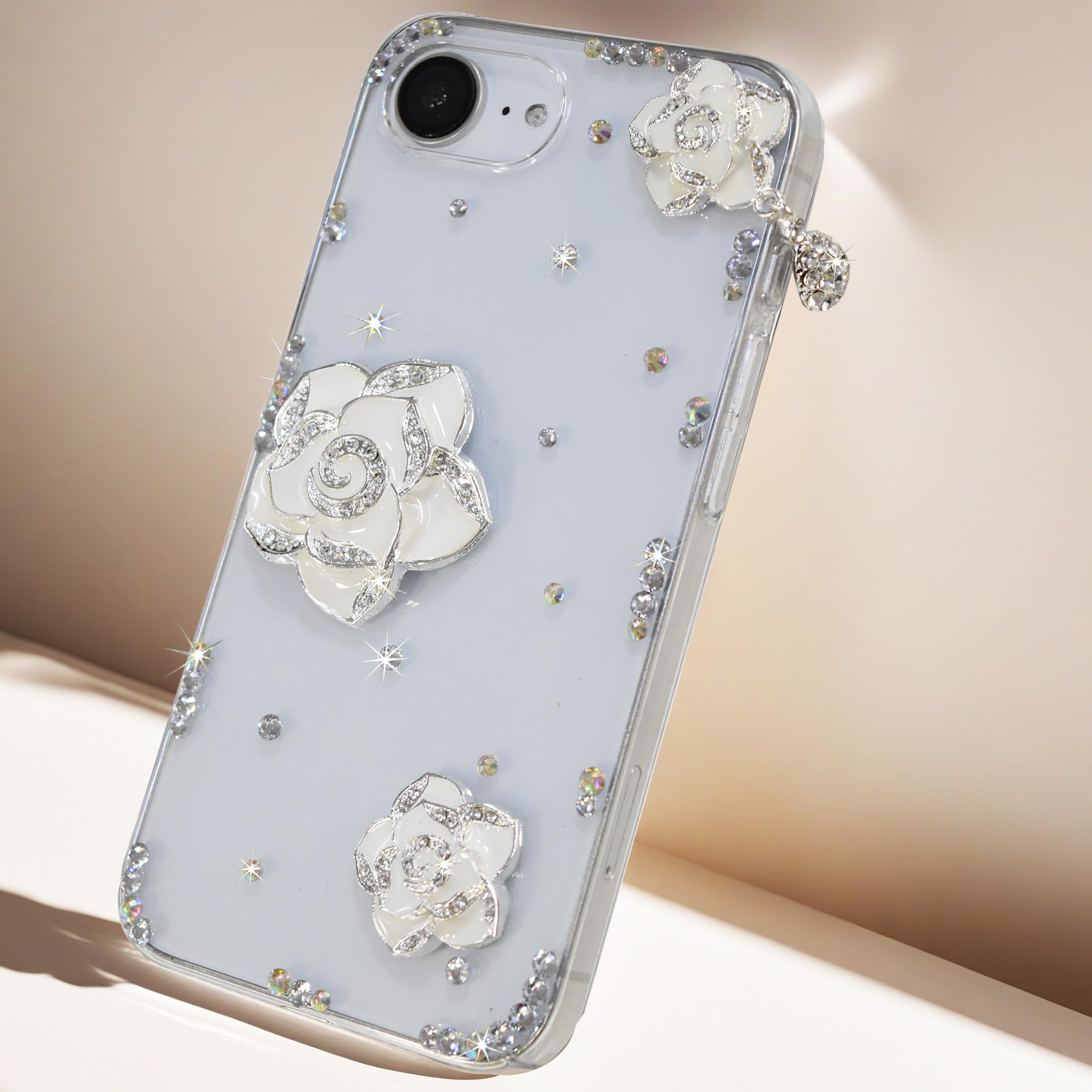 Amazon.co.jp: iPhone 14 6.1インチ 用 ケース リボン 椿の花 月